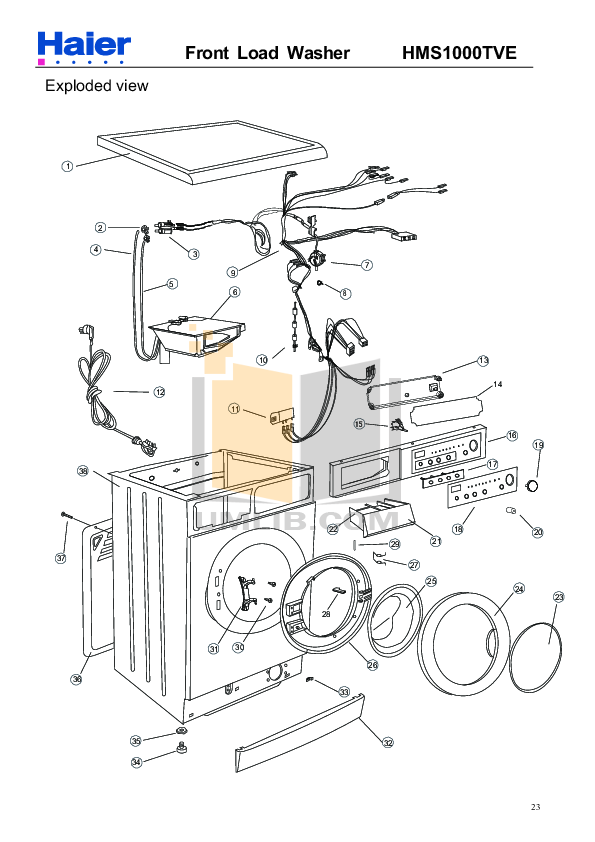 Download free pdf for Haier HKS1000TXVE Washer manual